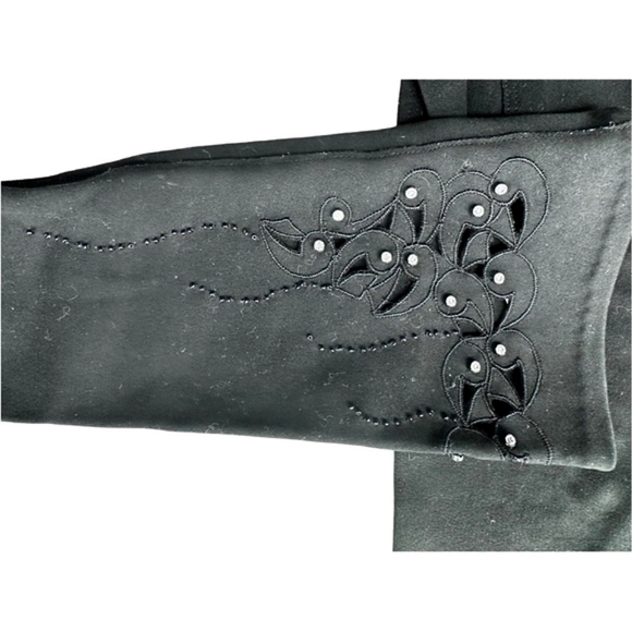 Vintage Wear Right Gloves Black Rhinestone & Cut Outs Size 6.5 - Picture 6 of 10